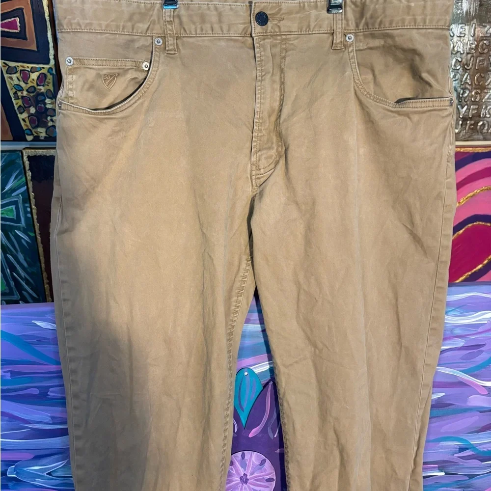 Daniel Cremieux Khaki Prince Slim Fit Jeans 38x30 5 pkt brushed twill